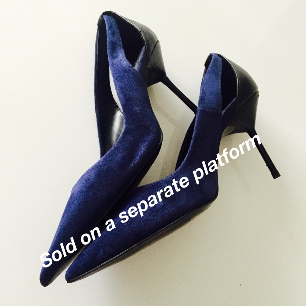 FABULOUS BLUE SUEDE/LEATHER HIGH HEELS *SOLD ON ANOTHER PLATFORM* Not available